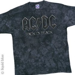AC/DC Back in Black Vat Dye T-Shirt -- Blues Conspiracy t-shirts are officially licensed and of the highest quality from