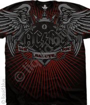 AC/DC Salute Black Athletic T-Shirt